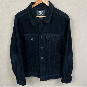 BDG Corduroy Button Up Jacket Black